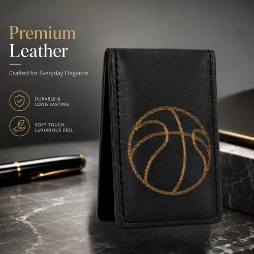 Vista 2 de LB LEATHERBOSS Pinza magnética fuerte de piel nueva para hombres, Baloncesto