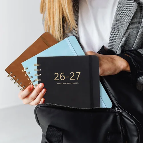 Vista 6 de Agenda académica 2026-2027, agenda semanal y mensual, julio de 2026 a junio de 2027, 6.4 x 8.5 pulgadas, cubierta de piel sintética, agenda anual