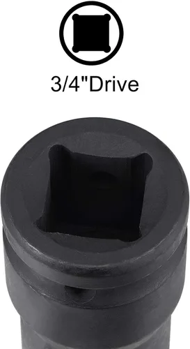 Vista 3 de uxcell Enchufe de impacto profundo de 0.669 in y 12 puntos de 3/4 pulgadas, acero CR-MO 3.071 in de longitud, tamaños métricos