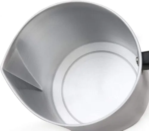 Vista 6 de Yarlung Olla para hacer velas de 4 libras, jarra de fabricación de velas de construcción de aluminio, jarra de cera sin goteo con mango resistente