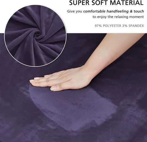 Vista 31 de NICEEC Funda para sofá biplaza, súper suave, 1 pieza, color rojo vino, elástica, universal, de elastano, para sala de estar, fácil ajuste, lavable