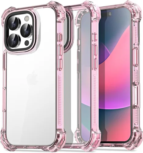 Vista 52 de AICase Funda Rebote Rosa Neón Brillante Compatible con iPhone 15, Transparente a Prueba de Impactos Resistente a Golpes Linda Femenina Adolescente