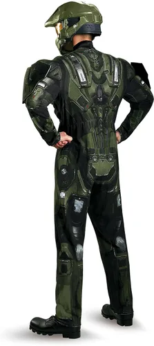 Vista 2 de Disfraz de Disguise de Jefe Maestro de Halo de alta calidad con músculos para hombre adulto