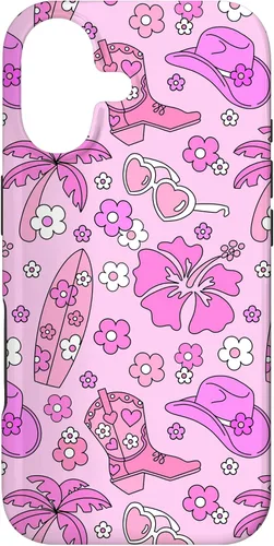 Vista 31 de iPhone 16 Coastal Cowgirl Estética Rosa Cowgirl Hat Cowboy Boots Boho Case