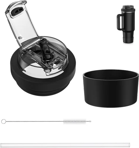 Vista 8 de Leakproof Flip Straw Lid Replacement for Stanley Quencher H2.0 Tumbler 40 OZ - Silicone Spill Proof Cup Top & Boot Set for Stanley, Dust-Proof Cover