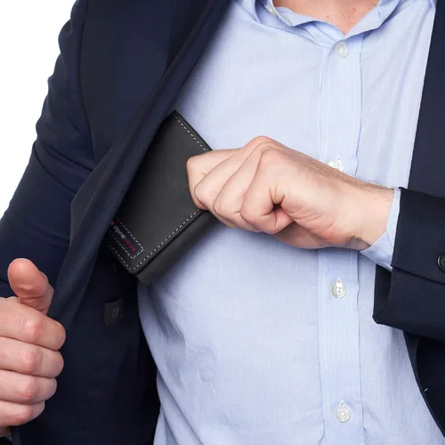 Vista 5 de Alpine Swiss Leon - Cartera de piel de vacuno para hombre con RFID viene en una caja de regalo
