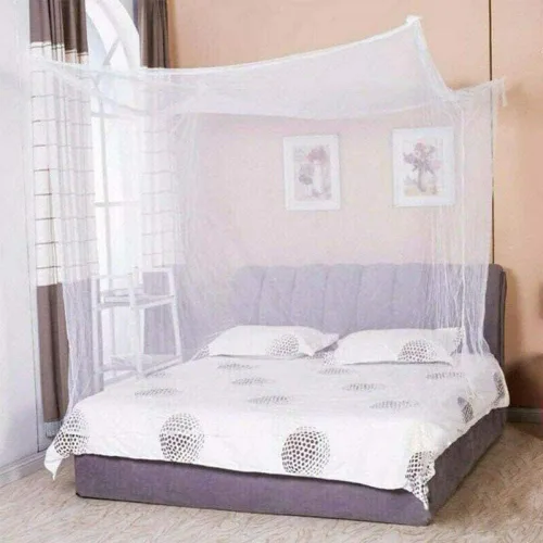 Vista 13 de Mosquitera de 4 esquinas para cama, cortinas de red de dosel de tamaño individual Ultra Fine Mosquitero Bug Protection Net for Bedroom Patio