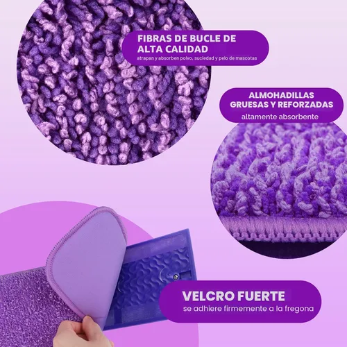 Vista 3 de HOMEXCEL Almohadillas de microfibra reutilizables para mopa Swiffer PowerMop, repuestos de almohadillas Power Mop para trapeador de spray