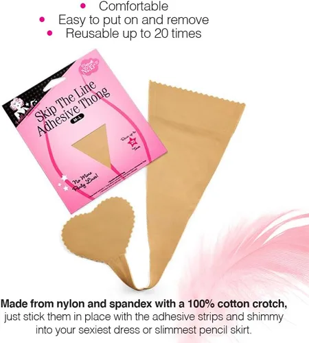 Vista 6 de Hollywood Fashion Secrets, Reusable, Skip the Line Adhesive Thong