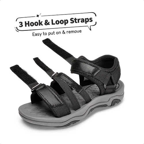 Vista 3 de DREAM PAIRS Sandalias deportivas deportivas de verano para niños y niñas, para niños pequeños y grandes