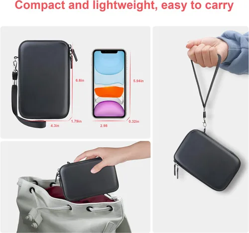 Vista 5 de Canboc Funda de transporte para MacBook Air Pro Charger MagSafe/MagSafe 2, cargador MagSafe para iPhone 16/16 Pro, concentrador USB C, concentrador