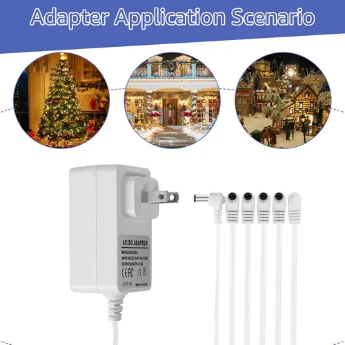 Vista 4 de Adaptador de corriente AC/DC 4.5V compatible con accesorio iluminado Lemax 94564 84428 74707 44242 94565 94566 94527 para decoración de edificios