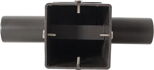 Vista 6 de Adaptador de espiga horizontal cuadrado de 180 grados con 2 brazos para poste cuadrado de 4 pulgadas, 2 soportes de montaje horizontales más gruesos