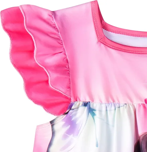 Vista 3 de Toddler Girls Costume Gown Princess Nightdress Panda Night Clothes Round Neck Homewear Dress 3-7 Years