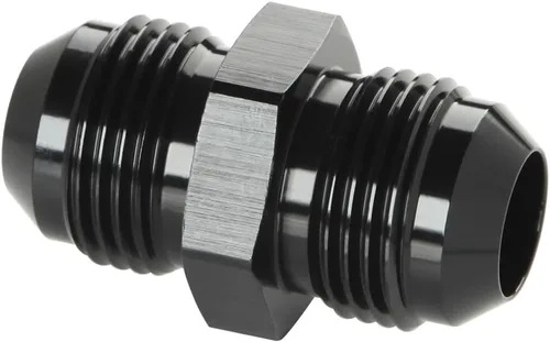 Vista 18 de 3AN macho a 3AN macho Flare 45 grados Unión acoplador adaptador de montaje aluminio negro