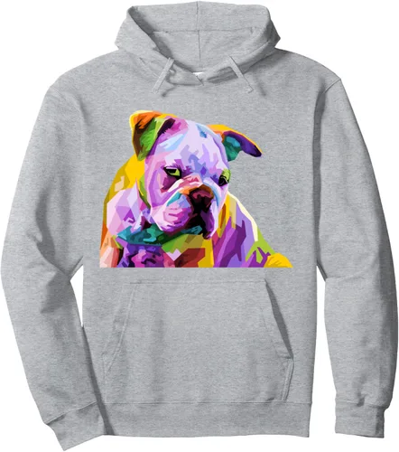 Vista 3 de Sudadera con capucha de bulldog británico inglés para dueños de perros, Negro, S