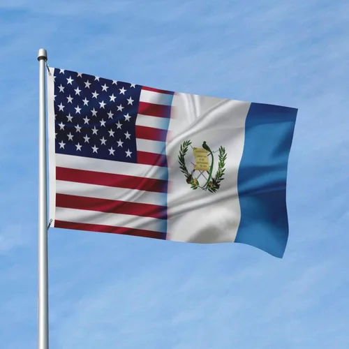 Vista 2 de Bandera de Guatemala América, 3 x 5 pies, decoración de doble cara para exteriores