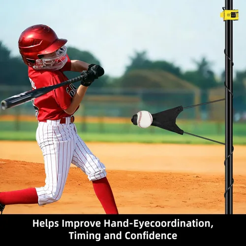 Vista 7 de Entrenador de Swing de Bateo para Béisbol y Sóftbol, Entrenador de Bateo de Béisbol Portátil, Equipo de Entrenamiento Individual para Principiantes