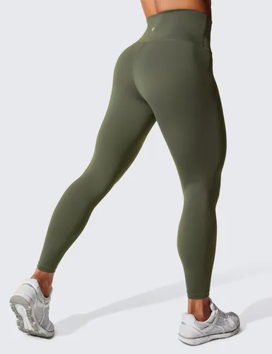 Vista 2 de CRZ YOGA - Leggings de compresión Hugged Feeling para mujer, de 25 pulgadas, leggings de entrenamiento de cintura alta gruesa con control de abdomen