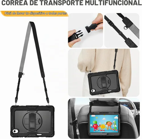 Vista 8 de HXCASEAC Funda para Samsung Galaxy Tab S11 (2025) de 11 pulgadas, diseño a prueba de golpes con protector de pantalla/correa de mano/soporte para S
