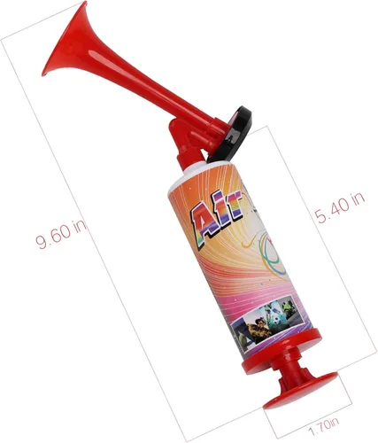 Vista 5 de Bocina de aire reutilizable azul, bocina de bomba de aire de mano de aluminio de 2 piezas con mini bocina de aire de mano, 2 piezas