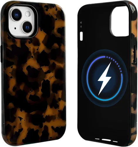 Vista 30 de NITITOP Funda magnética compatible con iPhone 11, compatible con MagSafe lindo diseño estético de leopardo ámbar tortuga para mujeres, hombres