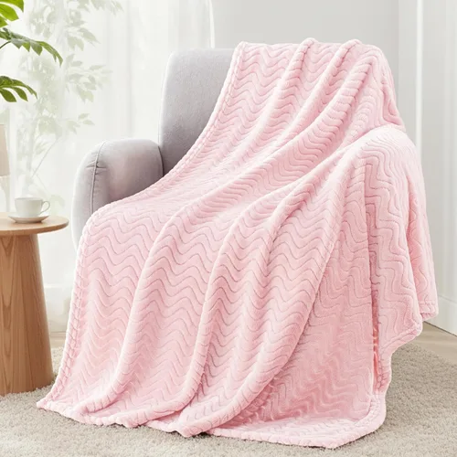 Vista 27 de Exclusivo Mezcla Large Fleece Throw Blanket for Couch, Sofa, Pink Rosa