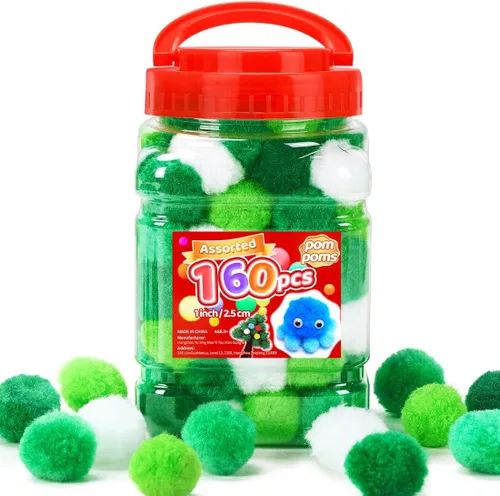 Vista 16 de IOOLEEM Pompones multicolores, 1000 bolas de pompón mullido de 0.39 pulgadas, pequeños pompones para proyectos de manualidades, festivales y Arco
