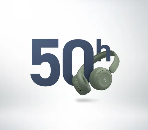 Vista 6 de JVC Auriculares inalámbricos con vida útil de batería de 50H, almohadillas suaves, diseño plegable, Bluetooth 5.3, conexión multipunto, aplicación