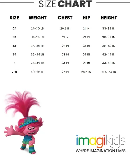 Vista 6 de DreamWorks Trolls Poppy - Vestido para niñas pequeñas a niños pequeños