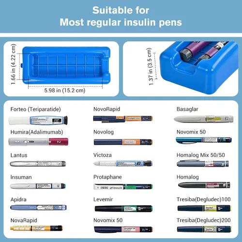 Vista 7 de ProCase Estuche de transporte de viaje enfriador de insulina, organizador portátil de medicamentos para el resfriado para diabetes con ladrillo