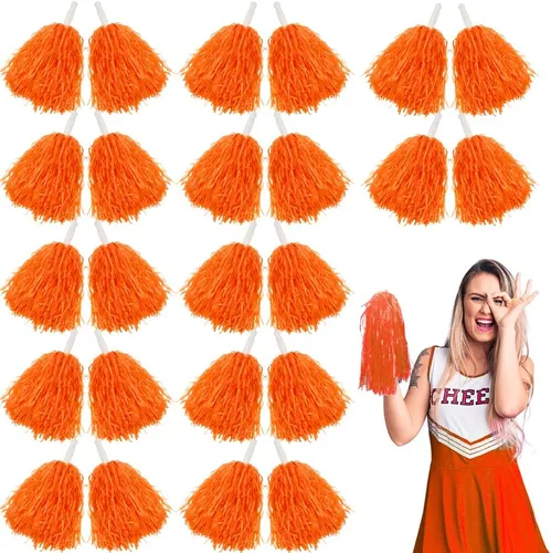Vista 7 de Lovecheer 24 pompones de plástico de animadora con asa para animadoras deportivas y bailar