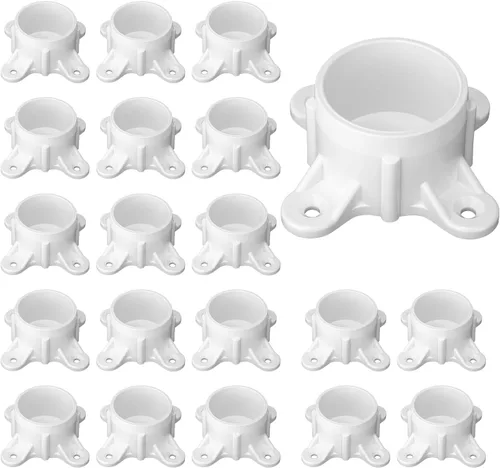 Vista 8 de 12 Paquetes de Bridas de PVC para Tubería de PVC de 1-1/2", Tapas de Rosca de Mesa Accesorios para Proyectos de Soporte de Varilla DIY, Fabricación