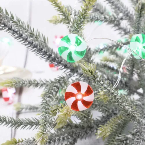 Vista 6 de MIYA LIFE Luces de Hadas Navideñas Luces de Mazorca de Caramelo Luces de Bastón de Caramelo de Navidad Luces de Cadena Navideñas a Batería - Ideales