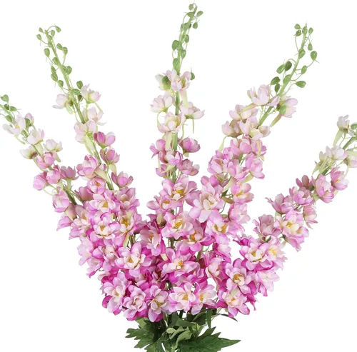 Vista 19 de IPOPU Flores Falsas Delphinium de 33.5 pulgadas, Flores Artificiales de Seda, 6 Piezas Azul Claro Larkspur Flores Artificiales de Tallo Largo