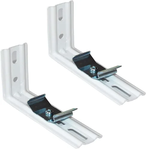 Vista 6 de Soporte L 3 piezas de 4 pulgadas de longitud, color blanco para persianas verticales con ancho de barandilla de 1-1/2 pulgadas (1.496 in) clips
