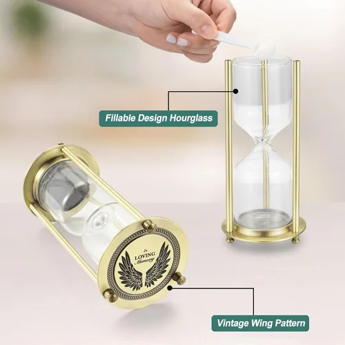 Vista 4 de Urna mediurma de reloj de arena para cenizas para cenizas para hombres y mujeres, urna de cremación para cenizas, urna conmemorativa de recuerdo