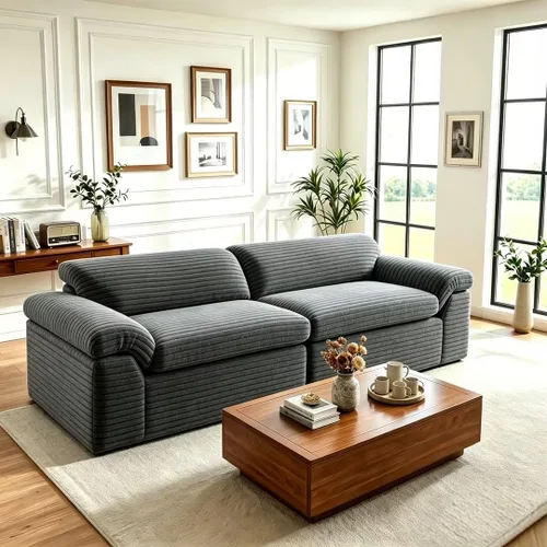 Vista 18 de Vesgantti Sofá de nube de 74 pulgadas para sala de estar, sofá modular de 2 plazas, sofá modular de pana de doble cojín, sofás pequeños de pana