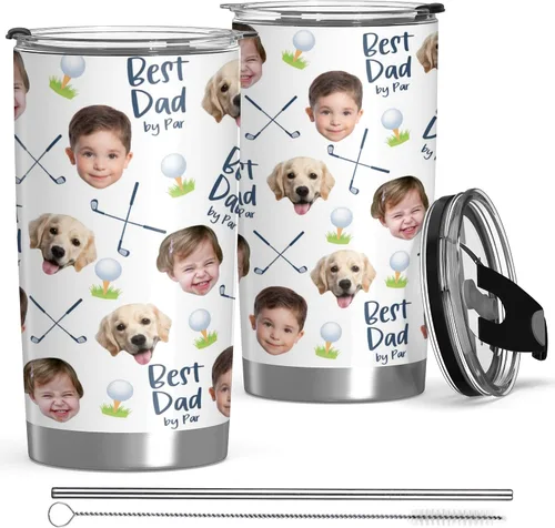 Vista 27 de Vaso personalizado con texto fotográfico, vaso de acero inoxidable con pajilla, taza de café personalizada con foto de viaje, regalo