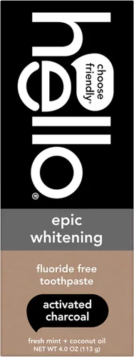 Vista 8 de hello Epic Whitening Pasta de Dientes de Carbón Sin Flúor, Pasta de Dientes de Carbón Activado con Aceite de Coco, Blanquea los Dientes