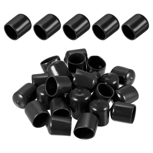 Vista 9 de DMiotech Paquete de 25 protectores de rosca de tornillo negros de 1 pulgada de identificación, tapas de extremo de goma, tapas de perno
