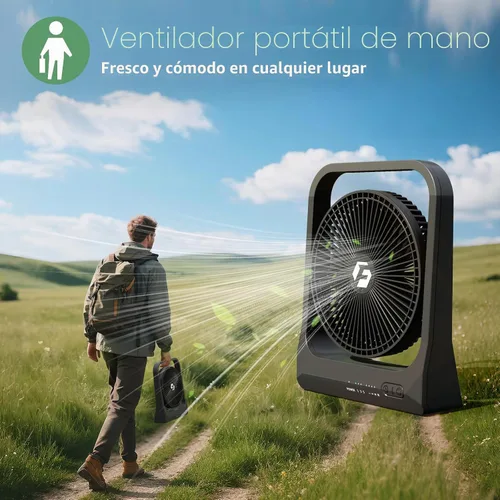 Vista 7 de Ventilador recargable de 20800 mAh, ventilador de viaje de hasta 80 horas