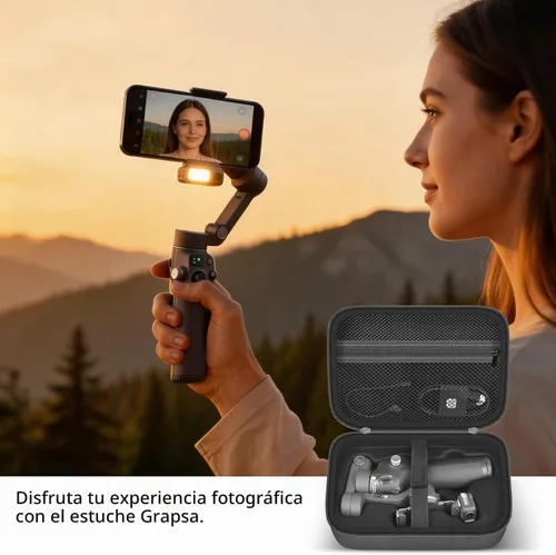 Vista 8 de Estuche rígido para estabilizador de cardán DJI Osmo Mobile 8/7P/7 Negro