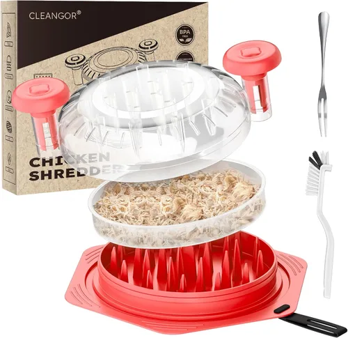 Vista 10 de Cleangor Herramienta de trituración de pollo Twist Grande, trituradora de carne libre de BPA con mango ergonómico, herramienta de trituración