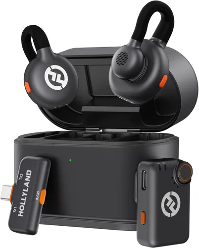 Vista 11 de Micrófono inalámbrico Hollyland Lark M2S Combo (RX de cámara + RX USB-C + cable Lightning) para iPhone/cámara/Android/PC, clip de titanio