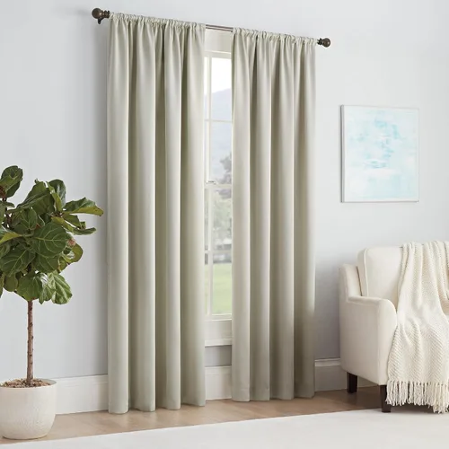 Vista 23 de Eclipse Thermapanel Cortina lisa de ventana moderna para oscurecer la habitación, con bolsillo para cortinero, para dormitorio (1 panel), 54 x 63