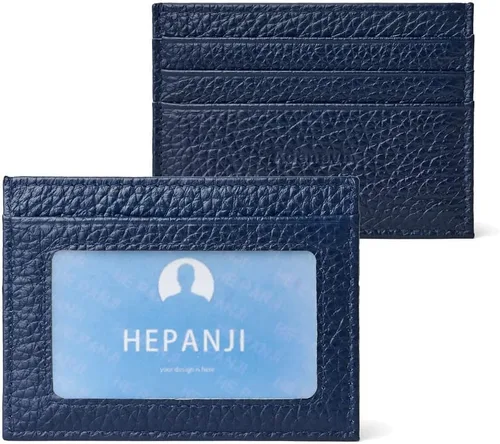 Vista 33 de Cartera de tarjeta de crédito de cuero genuino, billetera minimalista, inserciones de billetera delgada, 003, Estuche para tarjetas de crédito
