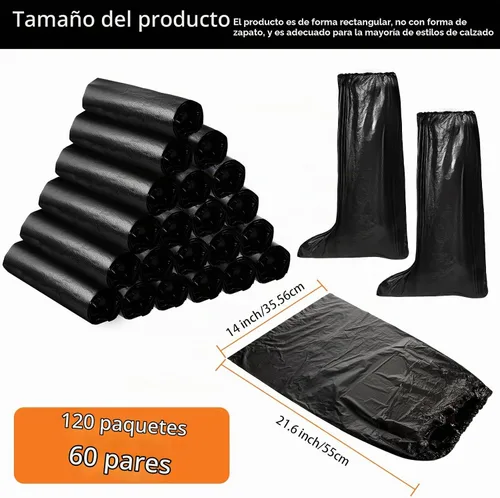 Vista 2 de Haysandy Fundas de zapatos desechables de plástico antideslizante para botas, cubiertas largas impermeables para zapatos, cubiertas de zapatos