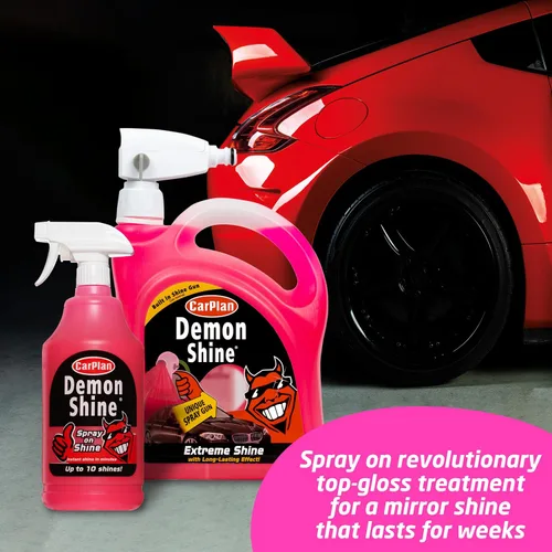 Vista 5 de CarPlan Demon Shine 68 fl oz (2L) con pistola pulverizadora, spray para brillo