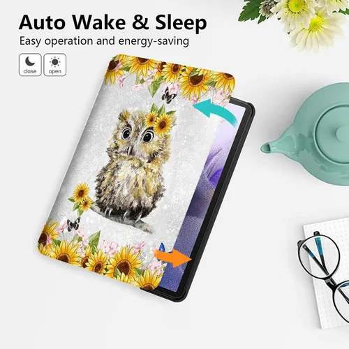 Vista 149 de Funda para tablet Fire 7 (12ª generación, versión 2022), delgada, a prueba de golpes, delgada, de piel sintética, con función de apagado/encendido
